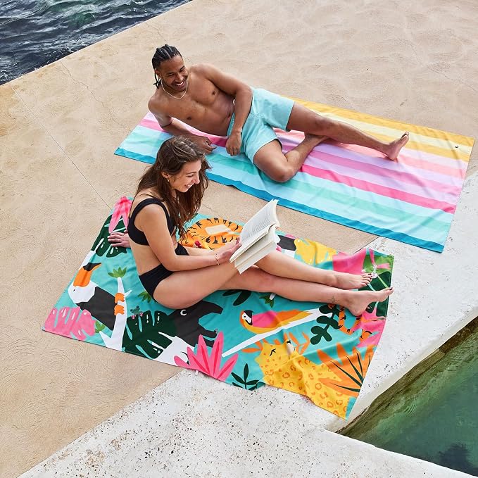 Dock & Bay Kid's Towel - for Beach Use - Quick Dry, Sand Free - Compact, Lightweight - 100% Recycled - Includes Bag - Coastal Candy, Large (160x90cm, 63x35) - Image 7