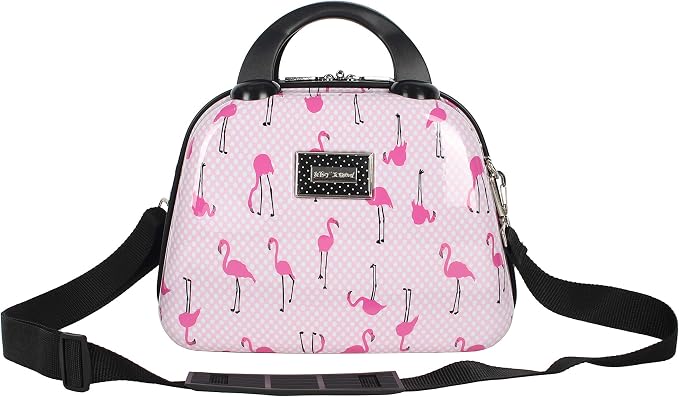 Betsey Johnson Hardside Cosmetic Case - Lightweight Small Size Hardshell Travel Hand Makeup Bag - Adjustable Shoulder Strap - Bag for Women and Girls - Multi-Functional Case by BETSEYJOHNSON
