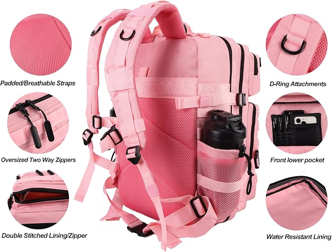 LHI Military Tactical Backpack for Men and Women 45L Army 3 Days Assault Pack Bag Large Rucksack with Molle System - Image 5