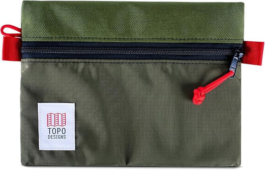 Topo Designs Accessory Bags, Travel Organizer Accessories for Smaller Items, Durable Storage Pouch, 3 Sizes, Fully Lined Pack Cloth (Medium, Olive/Olive) by TopoDesigns