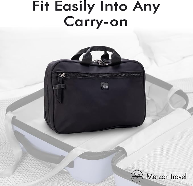 The All Week Kit from Hanging Toiletry Bag for Extended Trips with Multi Compartment Storage Large Travel Toiletry Organizer with Hook Made from Sturdy Water Resistant Nylon HNG-733-BLK - Image 3