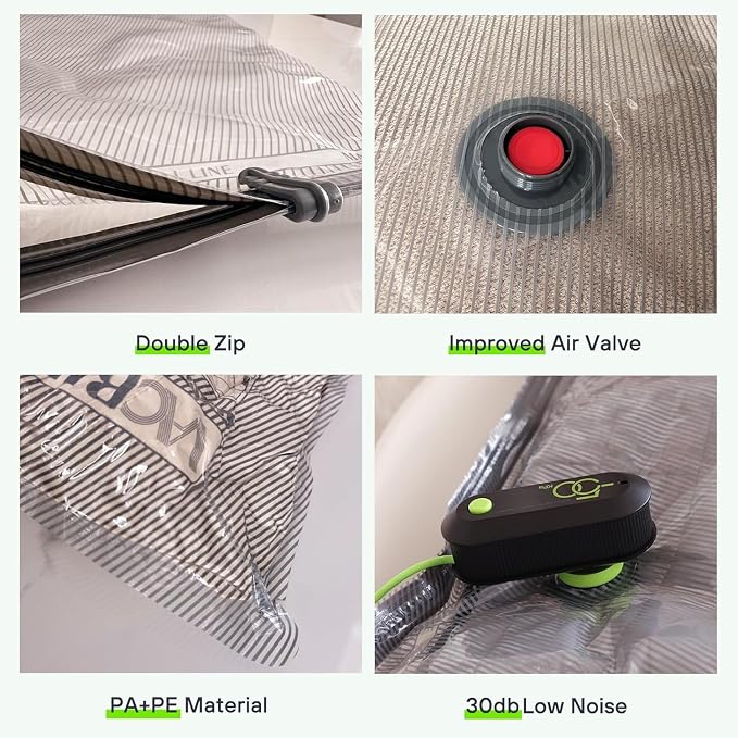 Vacbird Vacuum Bags for Travel with USB Electric Pump, 15 Pack Carry-on Size Compression Packing for Luggage and Suitcase, Space Saver Bags for Clothes and Clothing Travel - Image 7