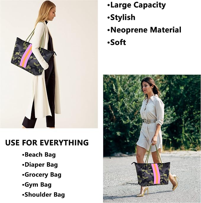 QOGiR Neoprene Multipurpose Beach Bag Tote with Inner Zipper Pocket … … … … - Image 5