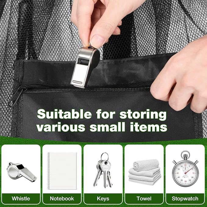 8 Pack Large Mesh Sports Bag,37 Inch Breathable Polyester Mesh Storage Bag with Adjustable Shoulder Strap & Outside Pocket,Foldable Drawstring Bag for Gym, Soccer,Basketball,Laundry,Travel,Camping - Image 5