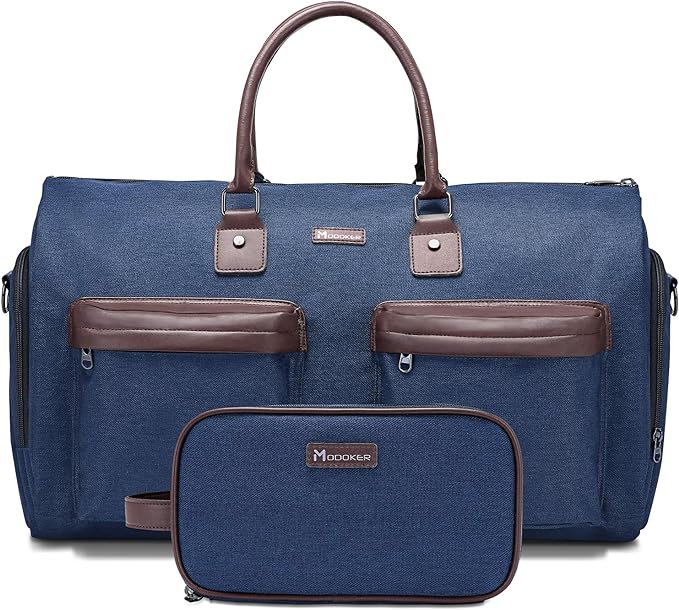 suit bag travel garment bag, 45L Carry on Convertible Garment Duffle bag | Men Women 2 in 1 Hanging Suit Travel Bag with Shoulder Strap Suit Bag by Modoker