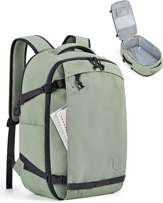 BAGSMART Travel Backpack for Women, 15.6 Inch Carry On Bag, Pistachio | TSA approved personal item fit for flights. Water resistant weekender daypack ideal for travel, business, and daily use. by BAGSMART