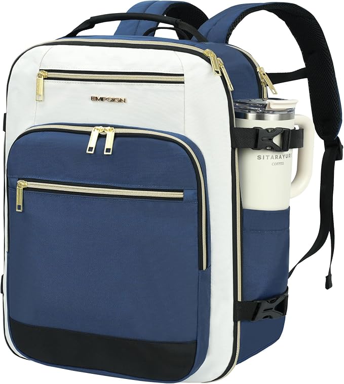 EMPSIGN 40L Travel Backpack for Women & Men | Airline Approved Carry On, TSA Personal Item Bag, Waterproof, Overnight Weekender Essentials, Fits 17" Laptop by EMPSIGN