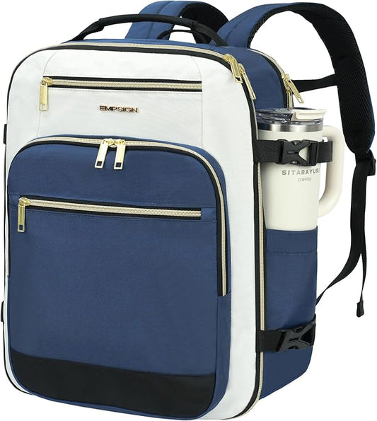 EMPSIGN 40L Travel Backpack for Women & Men | Airline Approved Carry On, TSA Personal Item Bag, Waterproof, Overnight Weekender Essentials, Fits 17" Laptop by EMPSIGN