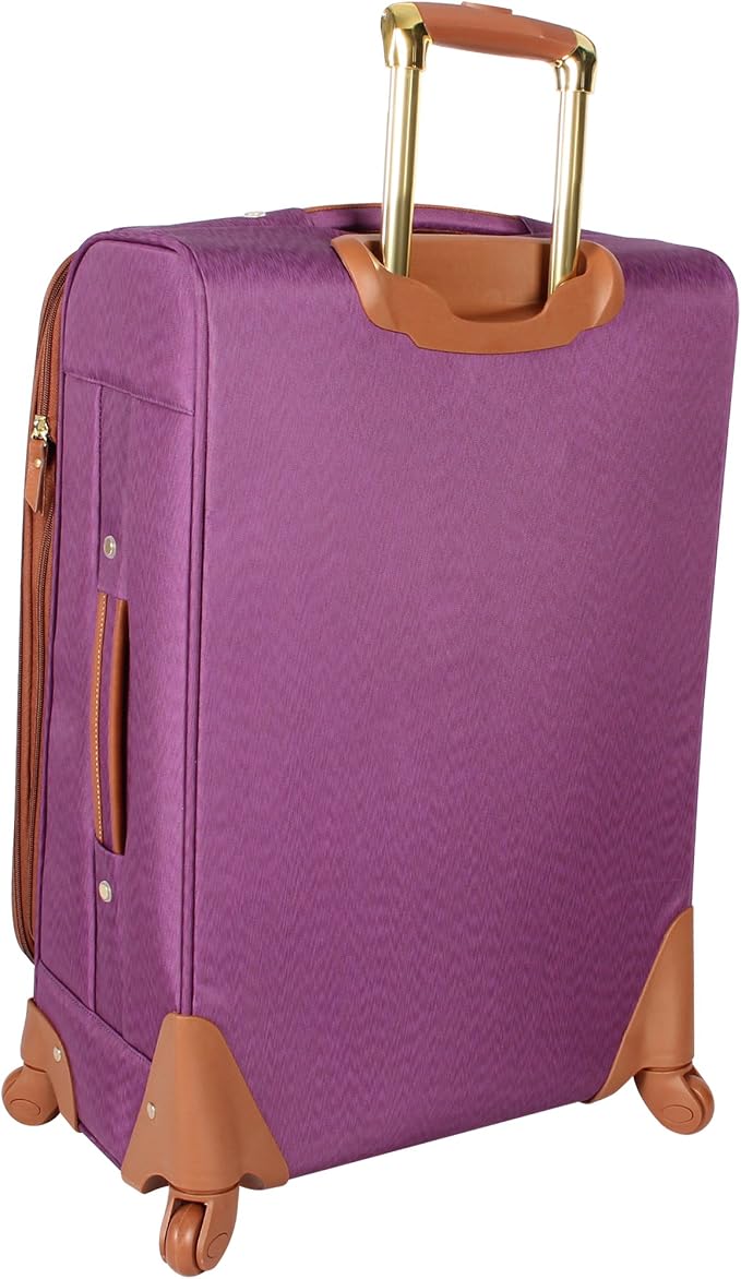 Steve Madden Designer Luggage Collection - Expandable 28 Inch Softside Bag for Men & Women - Durable Lightweight Checked Suitcase with 4-Rolling Spinner Wheels (Global Purple) - Image 2