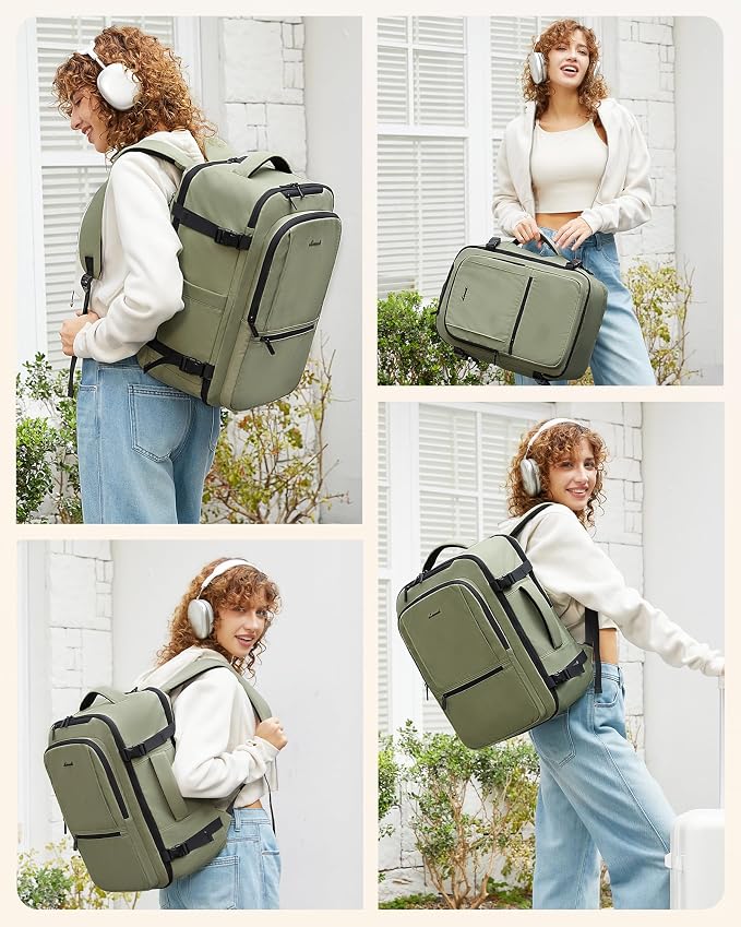 LOVEVOOK Travel Backpack for Women & Men, 40L Large Carry On Backpack Airline Approved, TSA Personal Item Weekender Bag, Water Resistant Laptop Backpacks with 3 Packing Cubes for Travel Essentials - Image 6