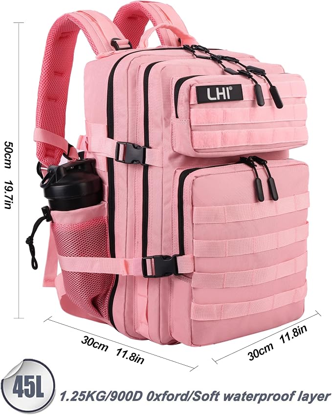LHI Military Tactical Backpack for Men and Women 45L Army 3 Days Assault Pack Bag Large Rucksack with Molle System - Image 3