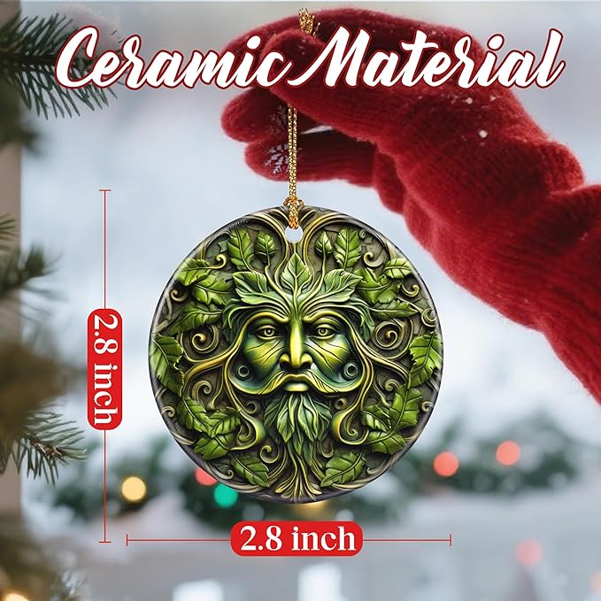 Christmas Ornaments, Dodosky 2.8in Ceramic Plant Ornament, Xmas Decor, Christmas Tree Ornaments, Xmas Decorations for Tree, Holiday Ornament, Gifts for Plant Lovers, Gifts for Men, Gardener