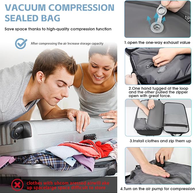 TANGCORLE Vacuum-Compressed Travel Backpack: Expandable, Airline-Approved Laptop Backpack—Unisex Business Backpack - Image 3
