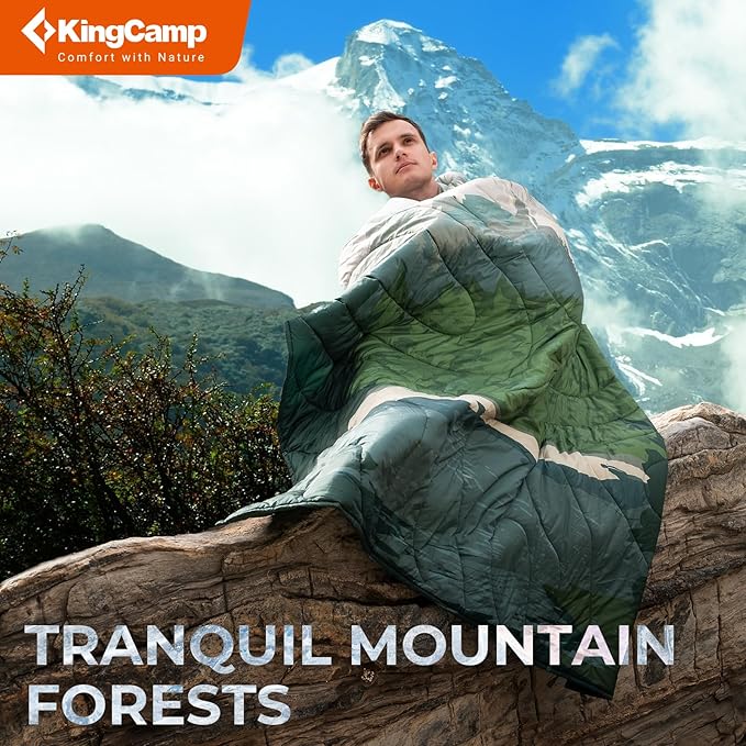 KingCamp Ultralight Camping Blanket, 79"L x 57"W, Green - Image 2