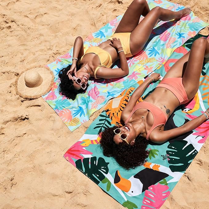 Dock & Bay Beach Towel - Quick Dry, Sand Free - Compact, Lightweight - 100% Recycled - Includes Bag - Wild Things - Extra Large (200x90cm, 78x35) - Image 2
