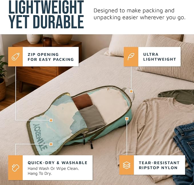 Large Compression Packing Cubes for Travel-Packing Cube Luggage Organizers 7 Piece Set for Checked Luggage-Ultralight, Expandable/Compression Bags by TRIPPED Travel Gear (National Parks) - Image 3