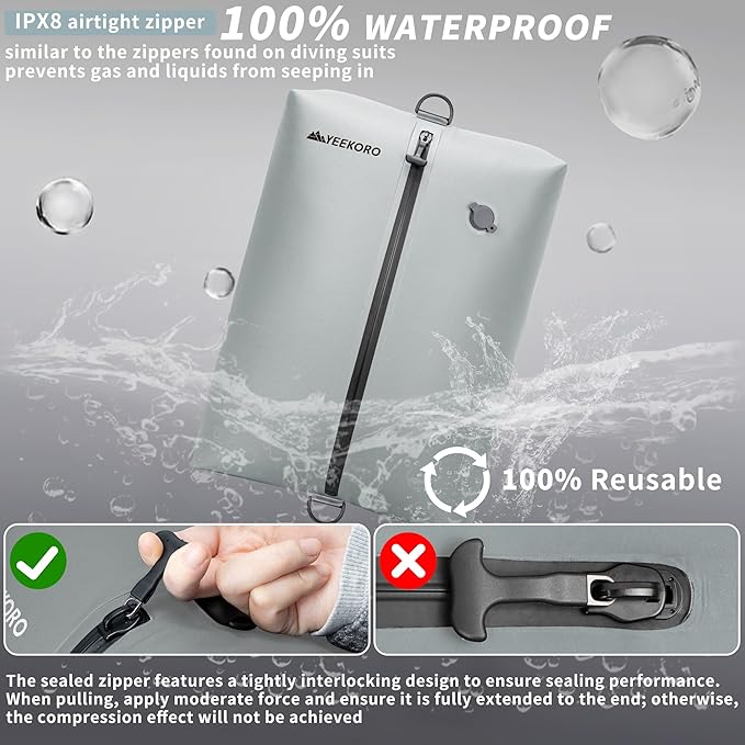 Upgraded Vacuum Bag for Travel, Professional IPX8 Waterproof Reusable Vacuum Compression Bags for Travel Suitcases, Durable Space Saver Bag - Image 4