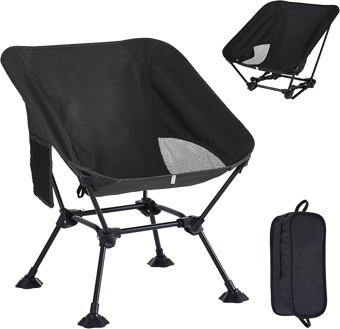 Ultralight Camping Chair,Compact Folding Chair with Anti-Sinking Large Feet and Storage Bag,Lightweight Backpack Chair for Naturehike,Travel,Beach,Hiking by Cuzobro