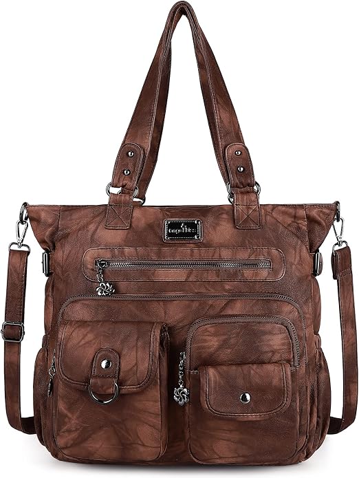 Angelkiss Purses Handbags for Women PU Tote Satchel Bags for Women Pockets Shoulder Bags… | PU by AngelKiss