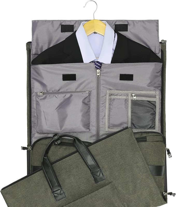 Modoker Convertible Garment Bag with Shoulder Strap, Carry on Garment Duffel Bag for Men Women - 2 in 1 Hanging Suitcase Suit Travel Bags,Forest Night - Image 3