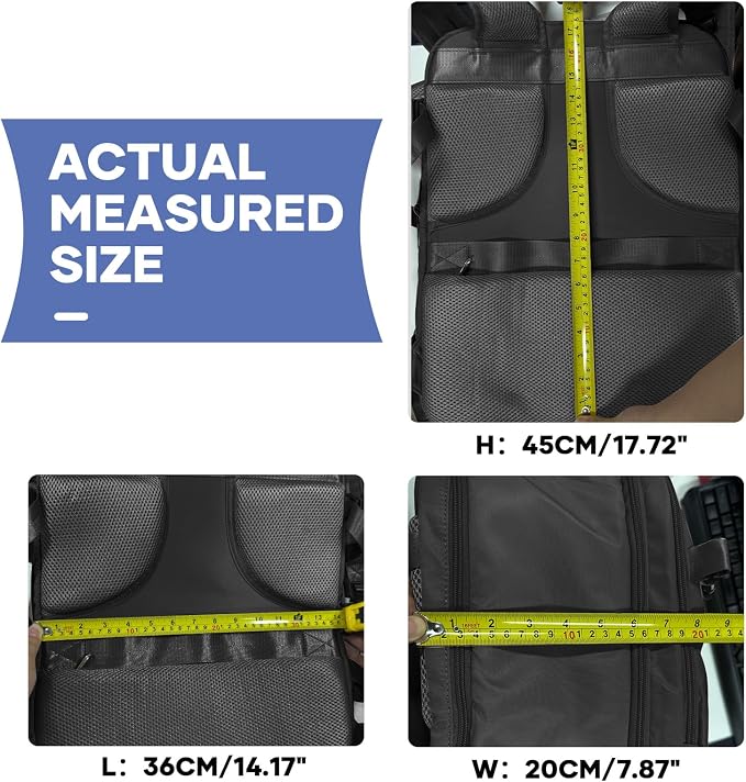 coowoz Large Travel Backpack Carry On for Women Man Black Waterproof Gym Backpacks with Laptop Compartment Mochila de Viaje Teacher Personal Item Backpack Rucksack Airplane Accessories Must Haves - Image 9