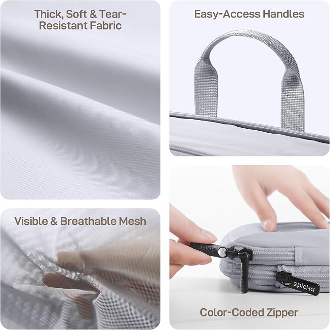 EPICKA TripCozy Compression Packing Cubes - 4 Set Durable Travel Organizer Bags with Mesh Top, Expandable Travel Accessories for Carry on, Luggage, Suitcase, Backpack (Light Grey) - Image 4