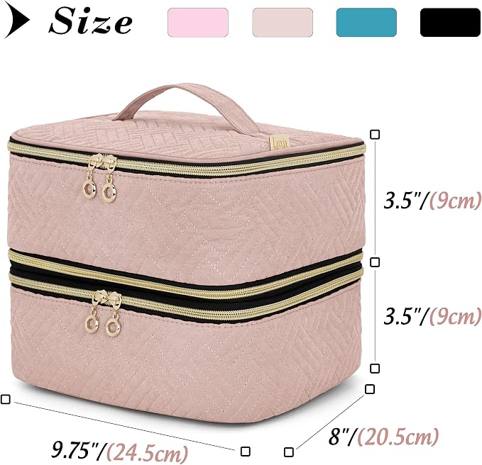 LUXJA Detachable 2 Layers Nail Polish Case Holds 60 Bottles, Pale Rose | Fits 15ml - 0.5 fl.oz Nail Polish Bottles, Tools Storage Pockets, Patented Design - Image 5