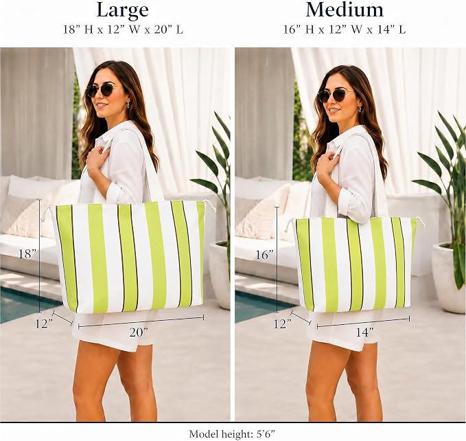 Salt Earth XL Beach Tote Bag for Women – XL Travel Tote with Zipper & Pockets, Oversized Canvas Pool Bag, Weekender Carry-On - Image 2