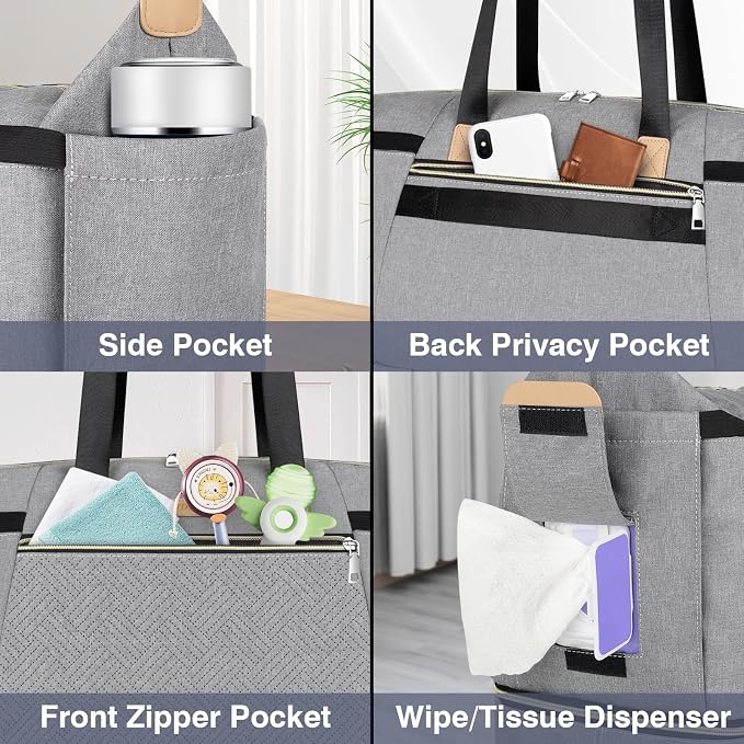 ITIEZY Diaper Bag Tote for Baby - Large Mommy Bag with Portable Changing Pad Pacifier Case, Hospital Bags Travel Baby Bag - Image 6