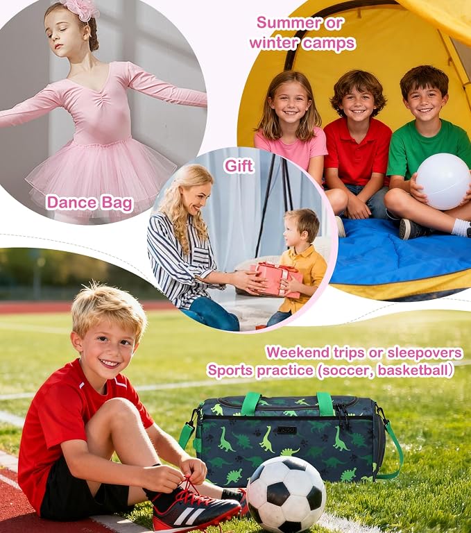 Kids Duffle Bag,VASCHY Travel Bag for Toddler Children Girls Water Resistant Overnight Duffel Ballet Dance Sport Carry On Weekender Bag with Shoes Compartment Dry Wet Pocket Unicorn - Image 8