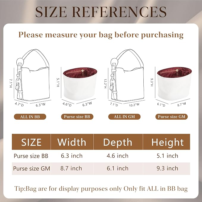 Doxo DupontPaper LV All In GM Purse Organizer Insert, Storage Pouch Compatible with LV All In GM Bucket Bag with Zipper, Lightweight Water-Resistant Shaper Divider with Multiple Compartments - Image 2