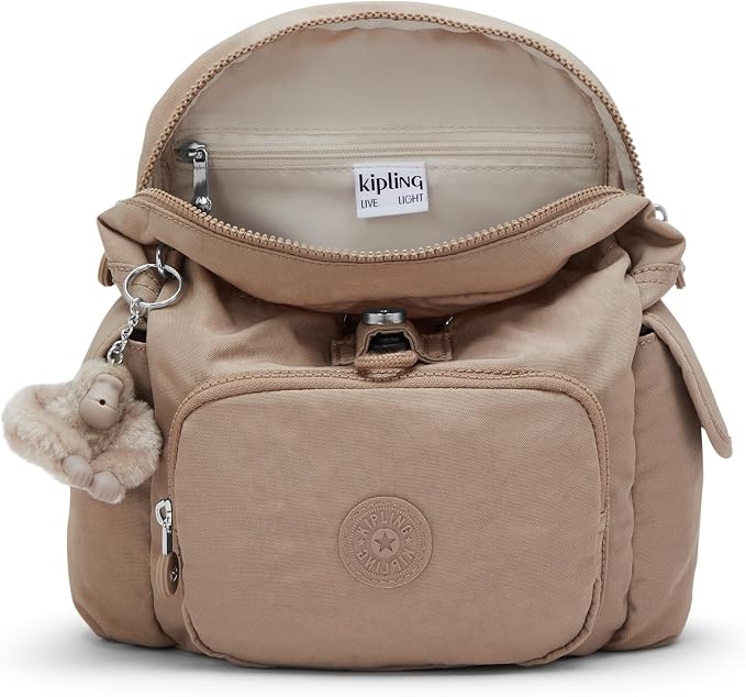 Kipling City Pack Mini Backpack, Lightweight Compact Daypack with Multiple Pockets, Adjustable Straps & Everyday Travel Backpack - Tan Beige - Image 3