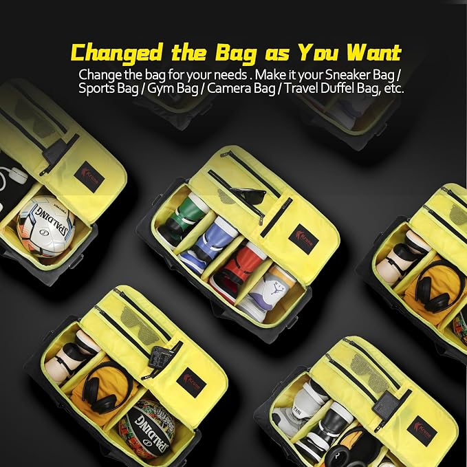 Sneaker Bag for Travel/Sneakerhead gift/Outdoor Sports Bag/Gym Bag /, A Multi-functional Travel Duffel Bag with 3 Adjustable Dividers, & Shoulder Strap,Made of Nylon, by Krone Kalpasmos-classic - Image 3