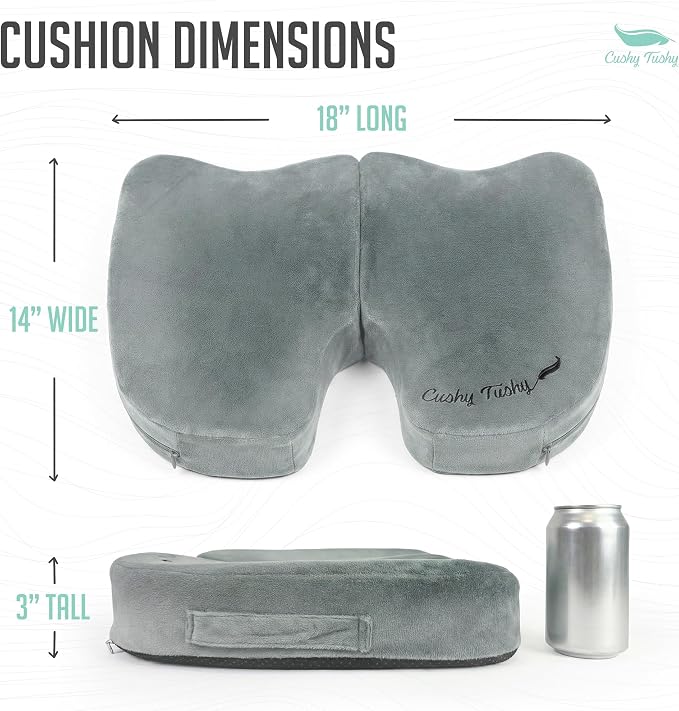 Cushy Tushy Premium Foldable Travel Seat Cushion - for Relief of Lower Back, Sciatic, Butt and Tailbone Pain - for Home & Office Use, Perfect for Travel or Driving - Coccyx Seat Cushion - Image 2
