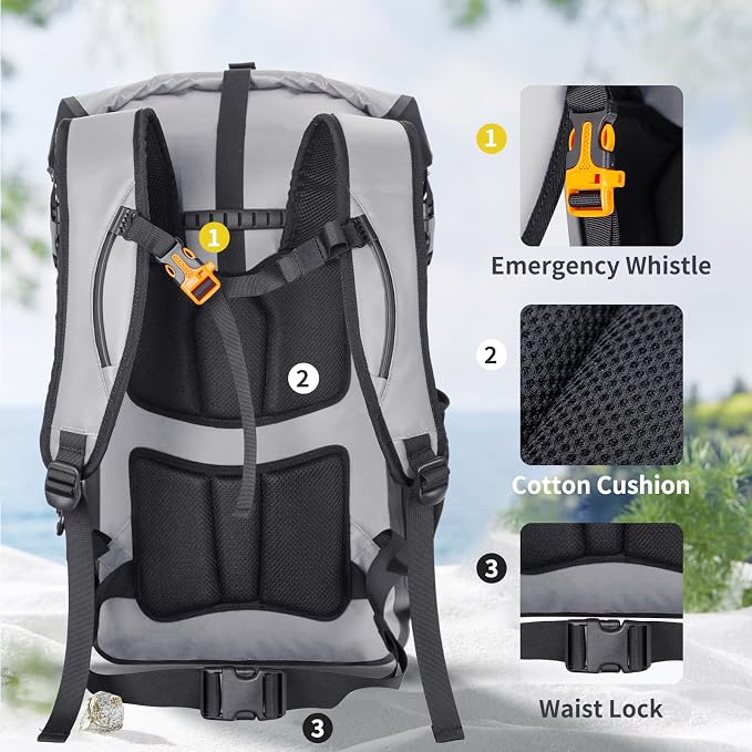 Dry Bags Waterproof Backpack for Women Men Travel Dry Bag Backpack Warterproof Bag for Kayaking Beach Boating 30L/40L - Image 3
