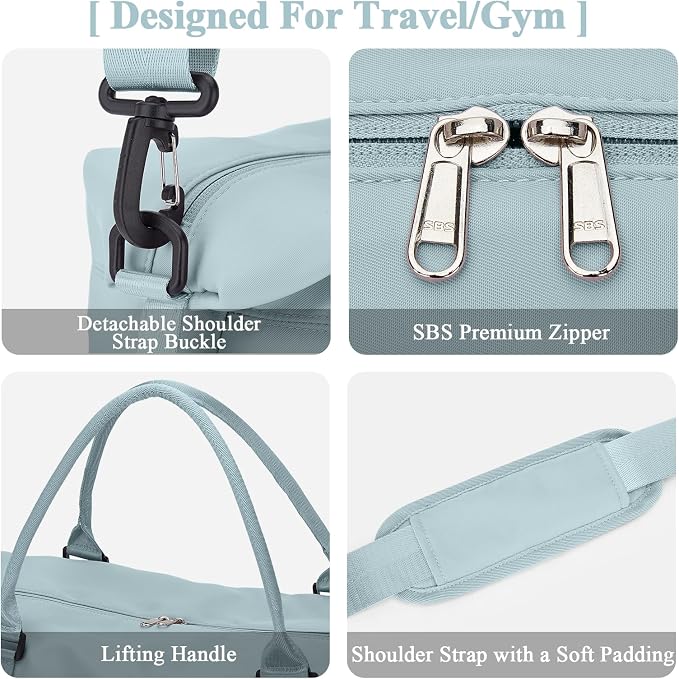 Travel Duffel Bag with Shoes Compartment,Weekender Bags for Women Travel | Overnight Carry-On Bag with Toiletry Bag, For Spirit Airlines 18x14x8 Personal Item Bag - Image 8