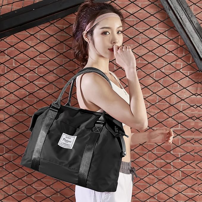 Travel Duffel Bag, Carry On Overnight Weekender Bags for Women | Travel Bag with Wet Pocket & Trolley Sleeve, For Spirit Airlines 18x14x8 Personal Item Bag - Image 8