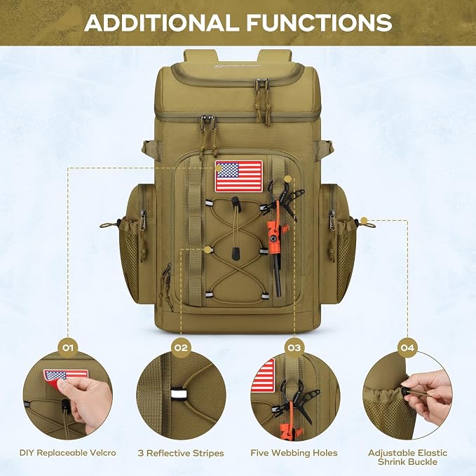 Maelstrom 35/50 Can Insulated Backpack Cooler, Leakproof Soft Lunch Ice Bag | Keeps Food Cold For 16h, Peva Liner, Durable Nylon, Ergonomic Padding. Perfect For Men, Women, Camping, Beach, Hiking, Travel - Image 5