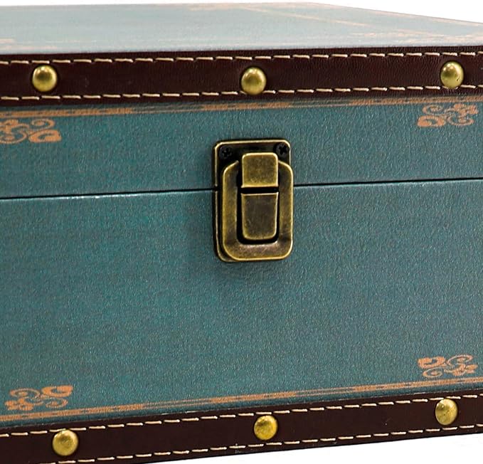 Jolitac Wooden Storage Box Set of 3, Antique-Looking Storage Containers with Secret Compartments Vintage Nesting Keepsake Chests for Jewelry, Cash, Photos Travel-Friendly & Stackable (Green) - Image 8