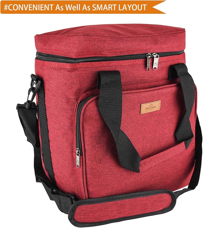 Insulated Wine 3 or 6 Bottle Carriers Tote Travel Cooler Gift Bag For Airplane Liquor With Padded Shoulder Strap - Image 2