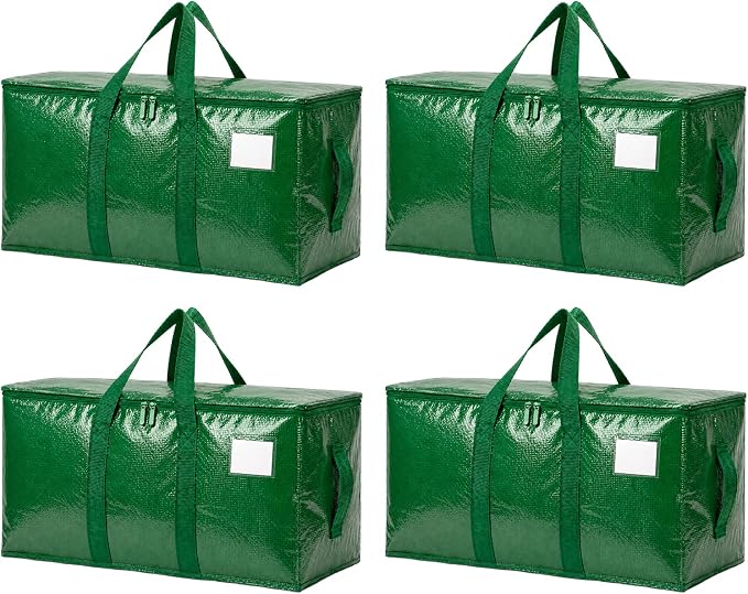 Songrey Heavy Duty Moving Bags, 4 Pack Large Storage Bags with Zipper & Handles, Waterproof Totes Bags for Clothes Packing, Moving, College Supplies, Home Organization by Unknown
