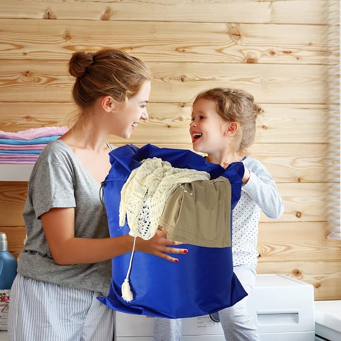 Woanger 12 Pack 28 x 45 Inch Extra Large Laundry Bags Bulk, Blue | Washable Travel Laundry Bag with Drawstring Closure Large Dirty Clothes Organizer for College Dorm Home Hotel Camping - Image 6