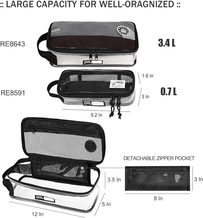 Rough Enough Clear Toiletry Bag Travel Toiletries bags Bundle - Image 4