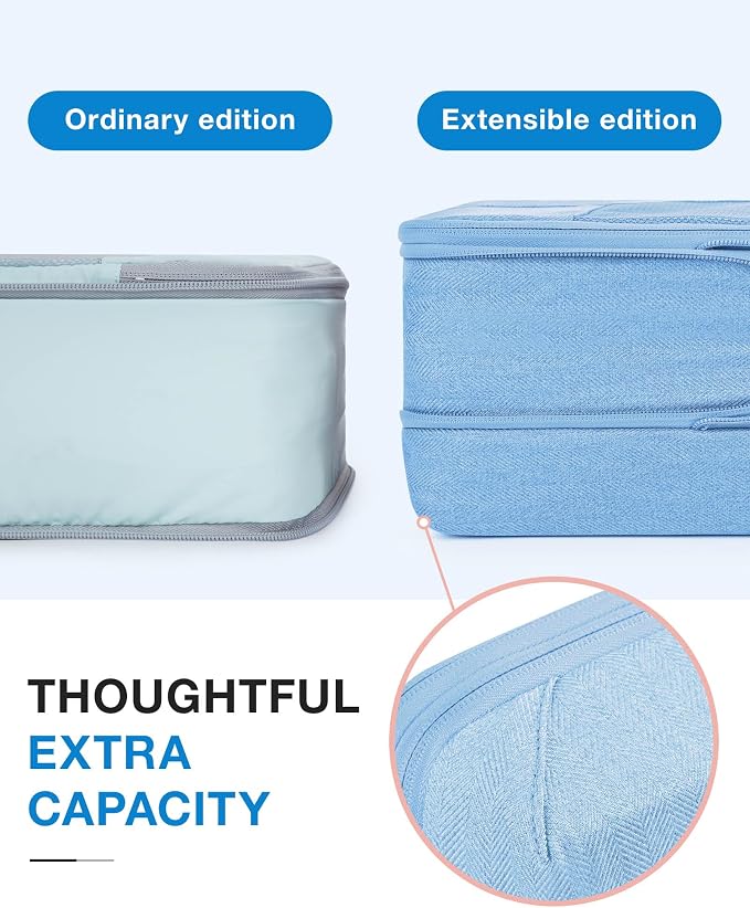 BAGSMART Compression Packing Cubes for Travel, 6 Set Luggage Organizer Bags | Fits 20/24/28in Carry-On Suitcases, Compressible Bags Streamline Cruise Travel Essentials, Sturdy Handles, Machine Washable - Image 6