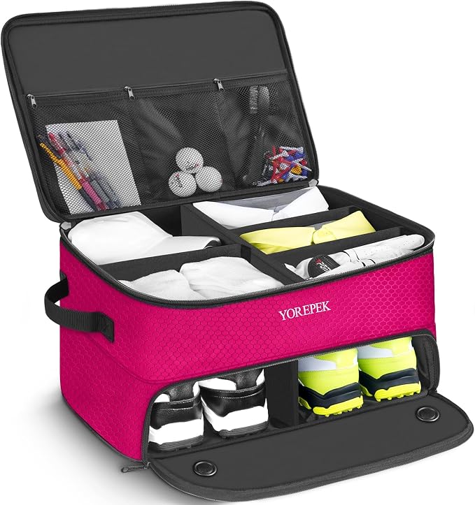 YOREPEK 2 Layer Golf Trunk Organizer, Golf Gifts for Men with Separate Ventilated Compartment for 2 Pair Shoes, Waterproof Car Trunk Locker for Balls, Tees, Clothes, Gloves, Gifts for Golfers - Image 10