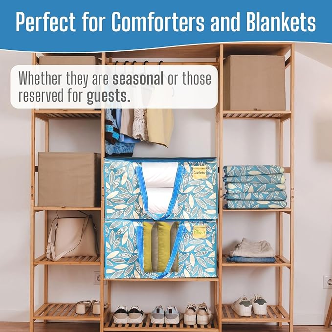VENO 6 Pack Heavy Duty Moving Bags, Clothes and Comforter Storage Bags with Clear Window, College Dorm Essentials Packing Supplies, Foldable Boxes Alternative (Spring Breeze, 6 Pack) - Image 8