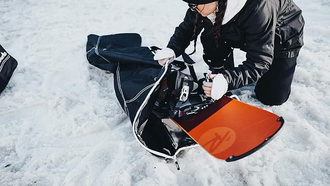 Athletico Two-Piece Snowboard and Boot Bag Combo | Store & Transport Snowboard Up to 165 CM and Boots Up To Size 13 | Includes 1 Snowboard Bag & 1 Boot Bag (Black) - Image 9