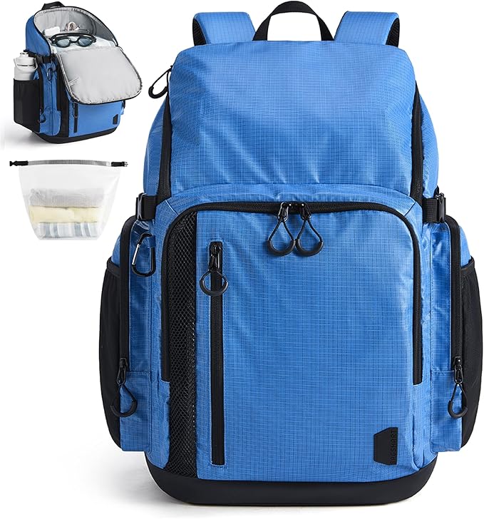 BAGSMART Gym Backpack for Men with Shoe Compartment for Multi-Sport | Water-Resistant Multi-Sport Gym Storage, Expandable Pocket Fits Basketball, Football, Shoe Compartment Separates Swim Gear by BAGSMART