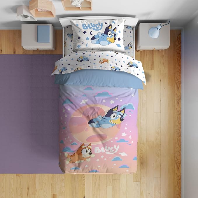 Bluey Bingo Full Comforter Set 7 Piece Kids Bedding for Girls, Multi | Bed in a Bag, Comforter Sheets Shams Pillowcases, Official Brand, Soft Microfiber, Machine Washable, Girls Gift - Image 7