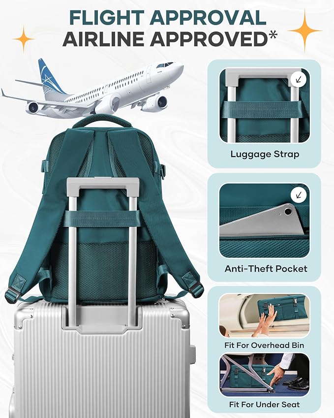 coofay Travel Backpack Carry on Flight Approved Mochila De Viaje Carry on Backpack for Airplanes Spirit Airlines Personal Item Travel Bag Traveling Backpack for Women Men Travel Essentials - Image 7